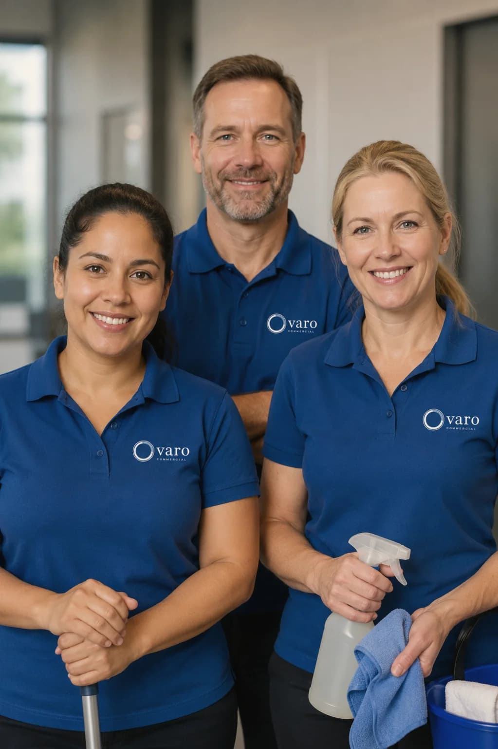 The Ovaro Commercial team — friendly, professional cleaners serving Austin businesses